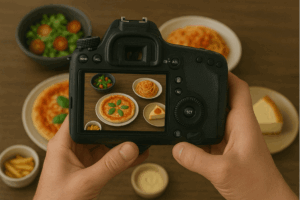 scatto-foto-piatti-macchinetta-fotografica